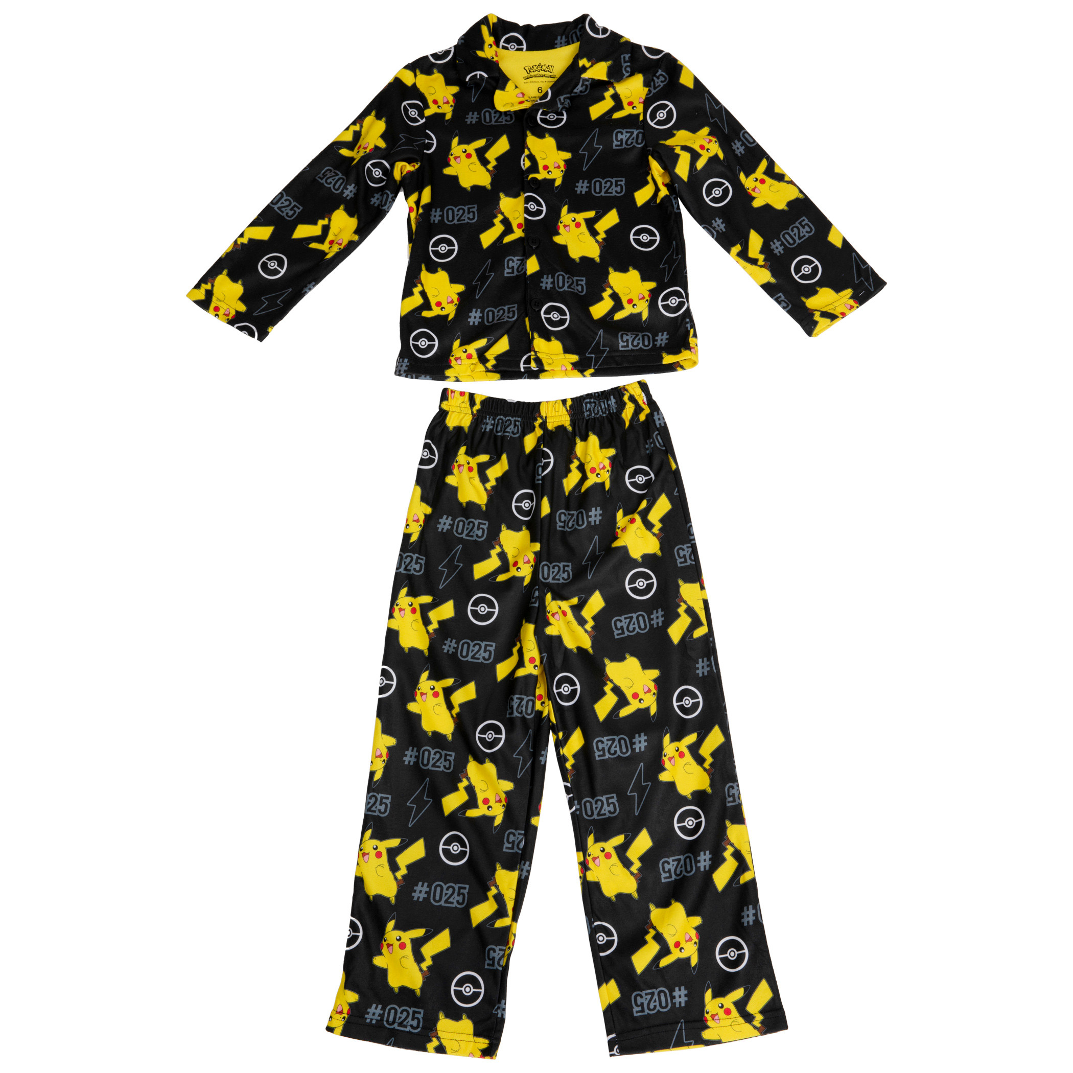 Pokemon Pikachu Character All Over Pajama Set